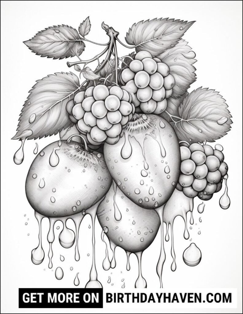 simple kawaii food coloring pages