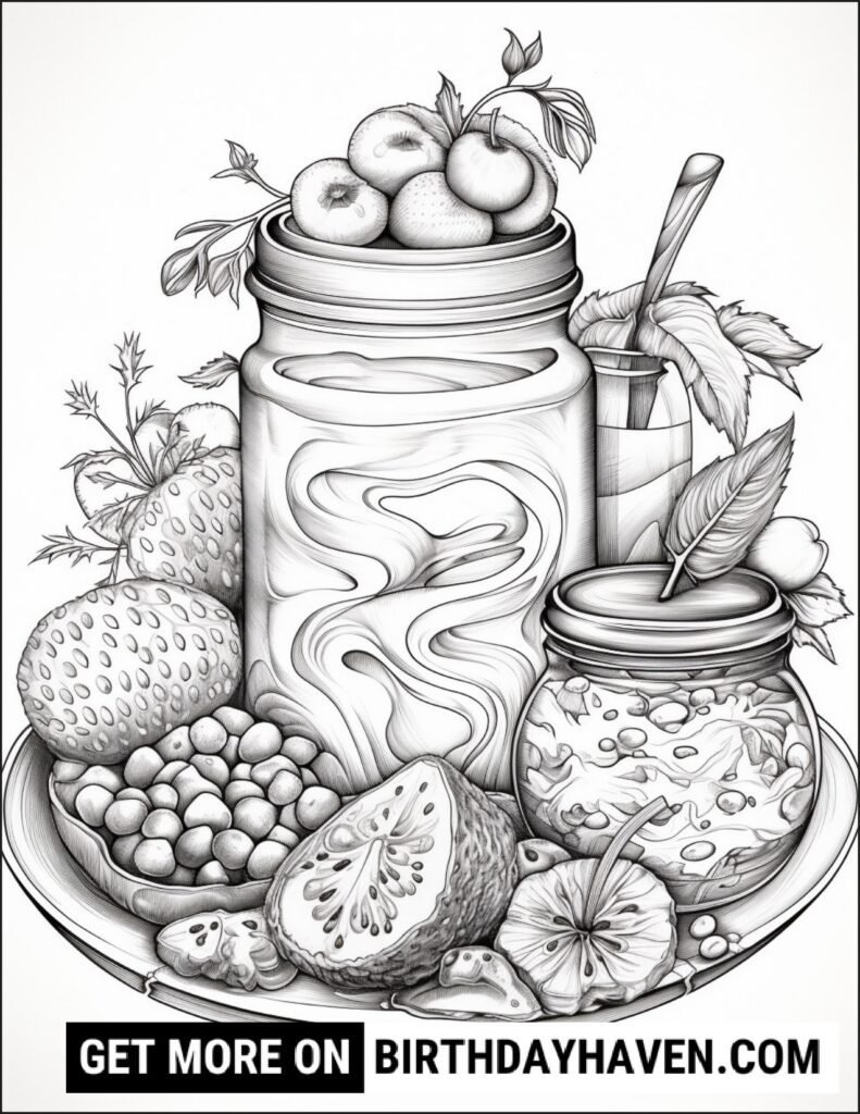 easy food coloring pages