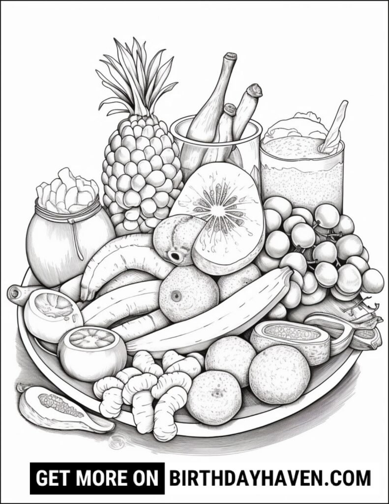 healthy food coloring pages