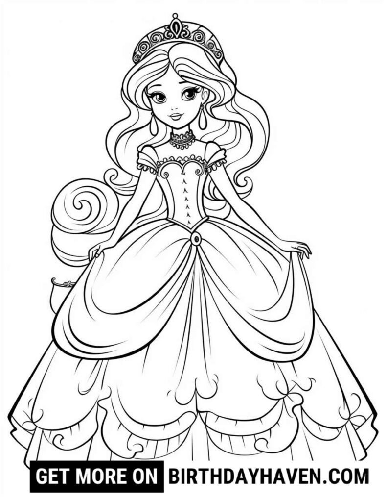 free princess coloring pages