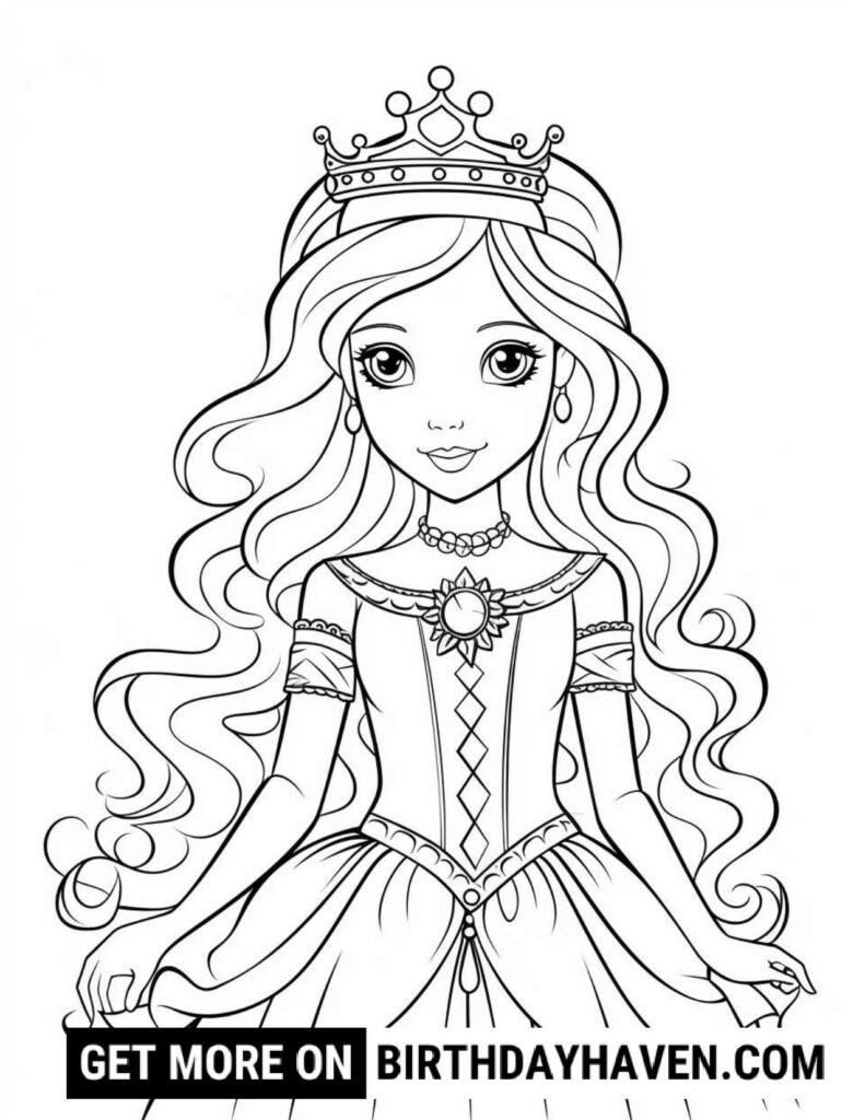 easy princess coloring pages
